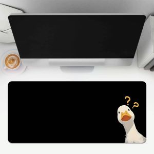 Confused Duck Cartoon Mouse Pad Multi-size Washable Non-Slip Stitched Edge Computer Desk Mat For Office Home as Perfect Gift