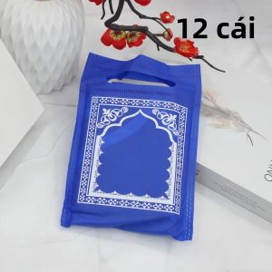 12 Chiếc Thảm Cầu Nguyện Hồi Giáo Mini Cầm Tay Du Lịch Có Thể Gấp Gọn Thảm Salah Thảm Cầu Nguyện Cho Lễ Ramadan Eid Chất Liệu Da Lộn Polyester Hình Học Quà Tặng