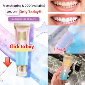 Niacinamide Whitening Toothpaste Freshens Breath Cleans Teeth Crystal Clear Formula Removes Stains Long Lasting Freshness 100g