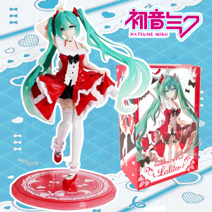 Bandai | 20CM Lolita Hatsune Miku Cute Figure Fashion Anime Miku Collection Action Figurine Kawaii Cute Model Desktop Ornaments Toy