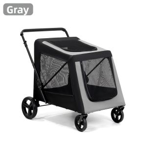 Foldable Spacious Pet Stroller for Medium Large Dogs