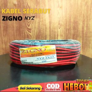 KABEL LISTRIK SERABUT ZIGNO NYZ 2x23 100 yard kualitas premium dan banyak serabut cocok untuk istlasi listrik tegangan rendah