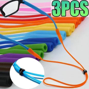 1/3Pcs Candy Color Elastic Silicone Eyeglasses Straps Sunglasses Chain Sports Anti-Slip String Glasses Ropes Band Cord Holder