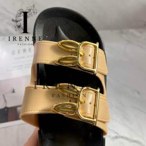 Sandal Wedges Straps Dua Kelinci Gold Empuk Elastis Tebal 5 cm 2099-3