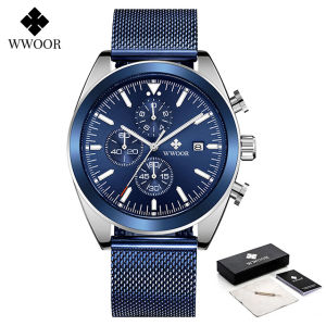 นาฬิกาข้อมือควอตซ์เรืองแสงสีทองเต็มเรือนกันน้ำสำหรับผู้ชายแฟชั่นนาฬิกากีฬา