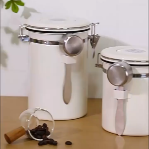 JAERSENT Espresso Coffee Beans Tea Container Storage Canister Stainless Steel Air Tight1.5L 1.8L
