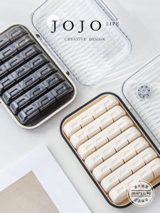 Portable Cream Style Medicine Box Original Design Week Long Seven Days Separate Storage Box Household Organizer by Mr Grocery