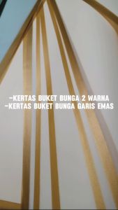 Kertas Buket Bunga GARIS EMAS & Kertas Cellophane