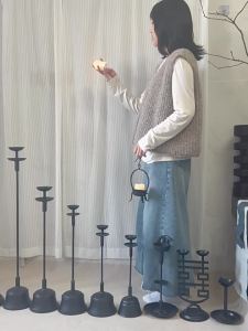 Zen Aesthetic Vintage Iron Candle Stand