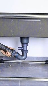 110mm Kitchen Sink P Trap Set with Sink Strainer Expandable Hose Anti-Clog Drainage Kit for Kitchen Sink