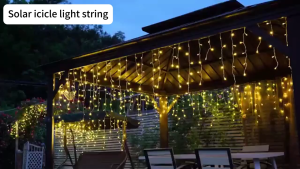 96/200L Waterproof Solar Led Curtain Lights Solar And Plug In 220V For Christmas Outdoor Decorations With ICC