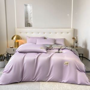 Solid Color Washed Four-Piece Bedding Set