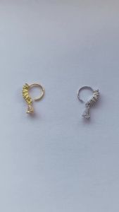 Vòng Khuyên Mũi Đính Đá Zircon Pha Lê Nữ Thời Trang Trang Sức Khuyên Sụn Khuyên Vách Ngăn Chất Liệu Thép Không Gỉ Cao Cấp