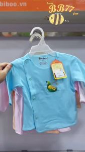 Áo sơ sinh cho bé Babiboo áo tay dài trơn màu vải cotton mềm mịn BB77