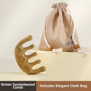 Womens Five-Finger Comb Massage Toothed Comb Sandalwood Hair Brush Traditional Chinese Medicine Scalp Scratching Comb