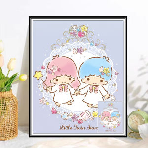 DIY Cartoon Sanrio Gemini Baby Cross Stitch Print 2023 New Arrival Full Diamond Kids Bedroom Diamond Painting