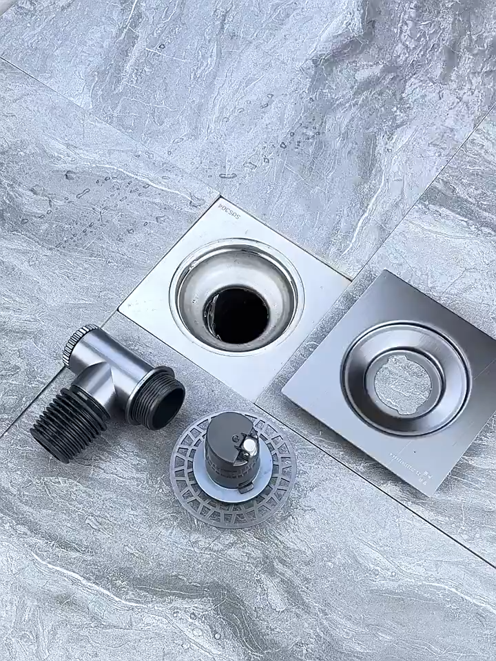 Square Stainless Steel Odor Proof Drain Shower Obstacle Filter Washing Machine Drain Connector Cover Bathroom Floor Drainage