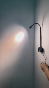 【SG】 LED Modern Wall Lamp 3W Silver Black Flexible Arm Light Lamp Bedside Reading Light Study Painting Wall Lighting