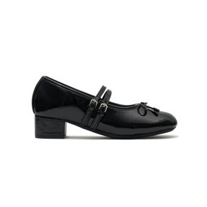 Low Heel Square Toe Bow Mary Jane Womens Shoes