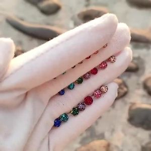 1/3PCS Colorful Ball Whit Full Rhinestone Crystal Labret 16g Surgical Steel Thread Cartilage Helix Lobe Piercing Earring Stud