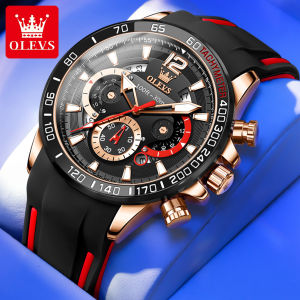 OLEVS 9936 Mens Watch Original Brand Quartz Wristwatch Waterproof Luminous Watches For Men Stylish Design with Silicone Strap