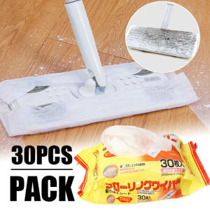 30pcs/pack Static Dust Remover Paper Dry/Wet Disposable Floor Cleaning Wiper Flat Mop Sticky Cloth Household Cleaning Supplies