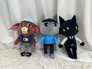 New Profession Secret Agent Black Cat Plush Toy Animal Hospital Plush Secret Agent Stuffed Toy For Kids Game Fans Birthday Gifts