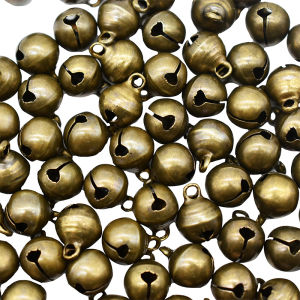50/100Pcs 10mm Bronze Jingle Bell Mini Vintage Craft Bell Antique Brass Tinkle Bell for DIY Jewelry Pet Collar Wedding Gifts DIY