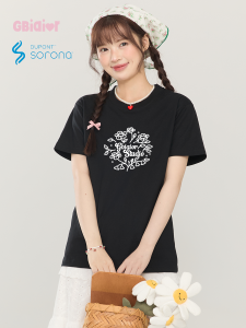 Gbiaior | Hand-painted Flower Short Sleeve T-Shirt