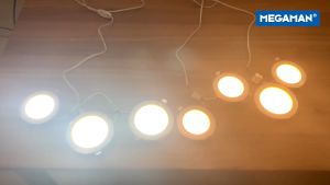 [CHÍNH HÃNG ĐỨC] Đèn LED Âm Trần Thân Nhôm Viền Vàng MEGAMAN 7W 9W 12W – Đơn Màu & Đổi Màu