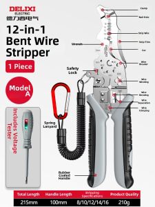 DELIXI Electric | Multi-function Plier with 21 Functions Wire Stripper Crimping Tool