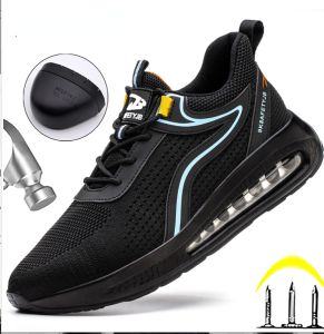 QINHUIZE 2022 safety shoes mens and womens air-cushion work shoes fashionable and comfortable work boots anti-smashing anti-puncture shoes
