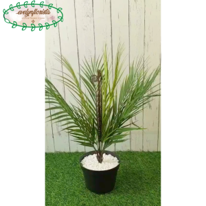 Pohon Hias Artificial Daun Palem X12 Latex Pot Dasar Hitam Pajangan Rumah Hiasan Ruang Tamu
