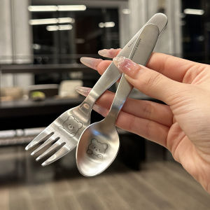 [for the Bosss Own Use] 304 Stainless Steel Cartoon Children Spoon Fork Spoon Eating Tableware Baby Food Supplement Infant