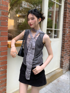 Mixd | Hot Girl Style Plaid Neckline Unique Design Camisole