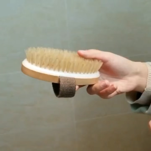Natural Bristle Body SPA Brush for Wet and Dry Skin Soft Bath Massager for Home Use