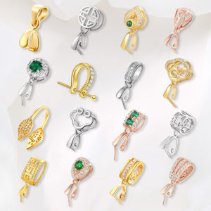 GUANGMANZHI | Silver Gold Jewelry Connector for Jade Pendant DIY Necklace