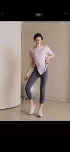 Baju Atasan Olahraga Wanita Lengan Pendek Kaos Oversize T-Shirt Yoga