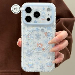 CANYU | Light Blue Snowflakes Miffy Rabbit Magnetic Bracket Case Protective Shell