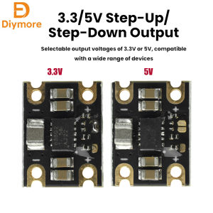 diymore | TPS63802 Mini Lithium Battery Automatic Voltage Boosting Module DC 1.8-5.5V Input 2A/1A 3.3/5V Voltage Boosting Output