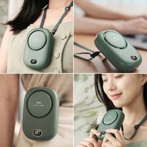 Portable Lazy Hanging Neck Fan 2000mah Battery Capacity Mini Cooling Fans Bladeless Hand-Held  Sports Cooling Fan For Outdoor Sports Travel