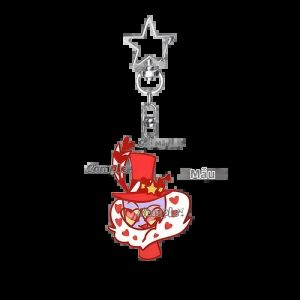 Bandai | Móc Khóa Acrylic Phiên Bản Q 5cm Hazbin Hotel Valentino Vox Velvette Chủ Đề Tách Trà Phụ Kiện Trang Trí Túi Xách Móc Treo Balo Dành Cho Fan Anime