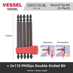 Vessel | Hardened Extended Magnetic Cross Driver Bit