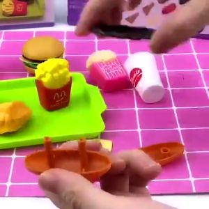 Pretend Play Food Toys Set Play House Sandwich French Fries Burger Childrens DIY Fast Food Gift