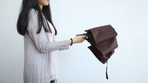 Ô Vải Dù 2 Lớp Màu Chống Tia UV Khung 10 Nan Gấp Gọn Màu Đỏ