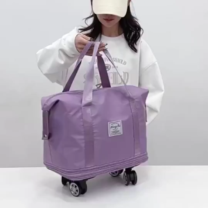 Spoetry Foldable Travel Bag With Wheels Removable Wheels Expandable Capacity Hand Luggage Waterproof Luggage Bag