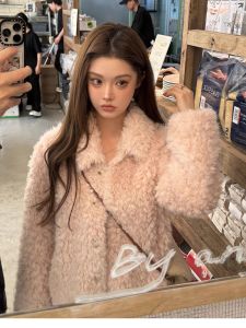 Winter Thickened Fluffy Lamb Fur Jacket Womens High-End Integrated Leather And Fur Loose Young Artificial Fur Upper Apparel