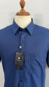 SAN SCIARO - Áo Sơ Mi Tay Ngắn Màu Xanh Dương Caro Form Regular Lai Bầu Quà Tặng Nam Việt Tiến