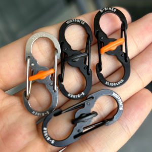 Stainless Steel Anti-Theft Lock Carabiner Backpack Travel Safety Buckle Eight Character Shape Climbing Keychain Outdoor Gear