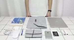 Horizontal Felt Laptop Sleeve Bag Pocket Waterproof Protective Case fashion Macbook Office Study (11-15 inch)